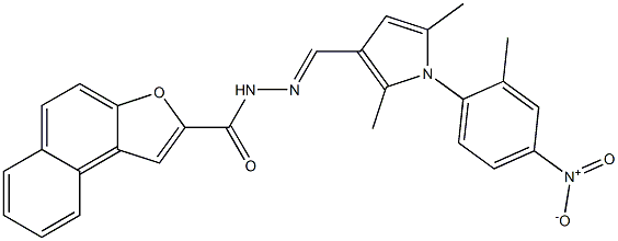 N'-[(1-{4-nitro-2-methylphenyl}-2,5-dimethyl-1H-pyrrol-3-yl)methylene]naphtho[2,1-b]furan-2-carbohydrazide Struktur