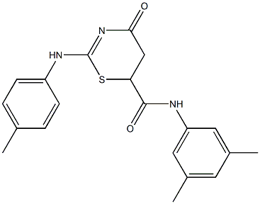 N-(3,5-dimethylphenyl)-4-oxo-2-(4-toluidino)-5,6-dihydro-4H-1,3-thiazine-6-carboxamide Struktur