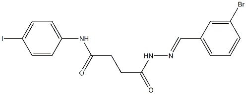 4-[2-(3-bromobenzylidene)hydrazino]-N-(4-iodophenyl)-4-oxobutanamide Struktur