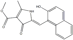 methyl 5-[(2-hydroxy-1-naphthyl)methylene]-2-methyl-4-oxo-4,5-dihydro-1H-pyrrole-3-carboxylate Struktur