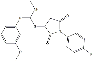 1-(4-fluorophenyl)-2,5-dioxo-3-pyrrolidinyl N'-(3-methoxyphenyl)-N-methylimidothiocarbamate Struktur