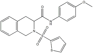 N-(4-methoxyphenyl)-2-(2-thienylsulfonyl)-1,2,3,4-tetrahydro-3-isoquinolinecarboxamide Struktur