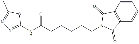 6-(1,3-dioxo-1,3-dihydro-2H-isoindol-2-yl)-N-(5-methyl-1,3,4-thiadiazol-2-yl)hexanamide Struktur