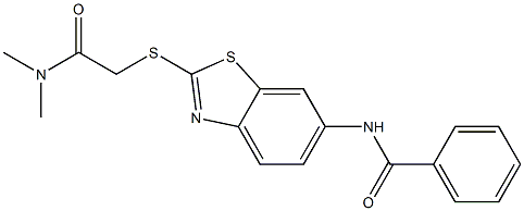 N-(2-{[2-(dimethylamino)-2-oxoethyl]sulfanyl}-1,3-benzothiazol-6-yl)benzamide Struktur