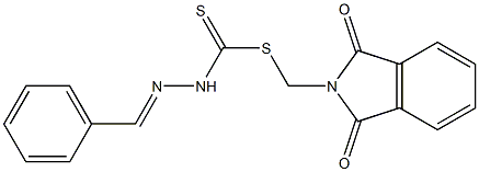 (1,3-dioxo-1,3-dihydro-2H-isoindol-2-yl)methyl 2-benzylidenehydrazinecarbodithioate Struktur