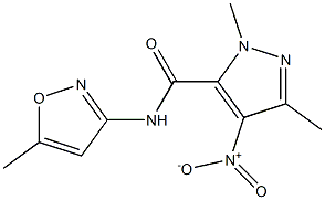 4-nitro-1,3-dimethyl-N-(5-methyl-3-isoxazolyl)-1H-pyrazole-5-carboxamide Struktur