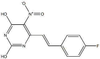 6-[2-(4-fluorophenyl)vinyl]-5-nitro-2,4-pyrimidinediol Struktur