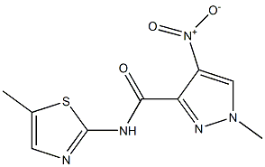 4-nitro-1-methyl-N-(5-methyl-1,3-thiazol-2-yl)-1H-pyrazole-3-carboxamide Struktur