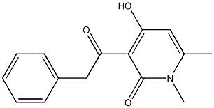 4-hydroxy-1,6-dimethyl-3-(phenylacetyl)-2(1H)-pyridinone Struktur