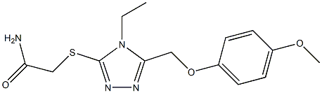 2-({4-ethyl-5-[(4-methoxyphenoxy)methyl]-4H-1,2,4-triazol-3-yl}sulfanyl)acetamide Struktur