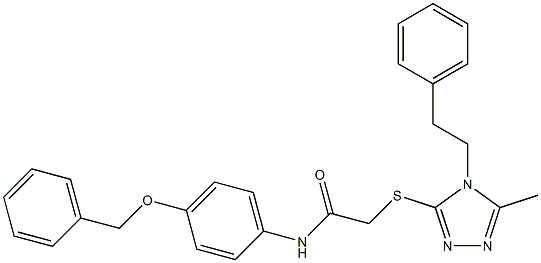 N-[4-(benzyloxy)phenyl]-2-{[5-methyl-4-(2-phenylethyl)-4H-1,2,4-triazol-3-yl]sulfanyl}acetamide Struktur