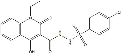 4-chloro-N'-[(1-ethyl-4-hydroxy-2-oxo-1,2-dihydroquinolin-3-yl)carbonyl]benzenesulfonohydrazide Struktur