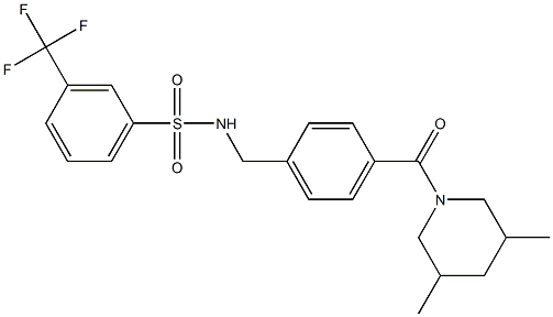 N-{4-[(3,5-dimethyl-1-piperidinyl)carbonyl]benzyl}-3-(trifluoromethyl)benzenesulfonamide Struktur