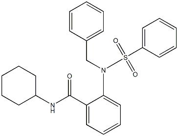 2-[benzyl(phenylsulfonyl)amino]-N-cyclohexylbenzamide Struktur