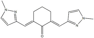 2,6-bis[(1-methyl-1H-pyrazol-3-yl)methylene]cyclohexanone Struktur