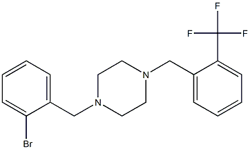 1-(2-bromobenzyl)-4-[2-(trifluoromethyl)benzyl]piperazine Struktur