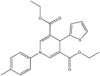 diethyl 1-(4-methylphenyl)-4-(2-thienyl)-1,4-dihydro-3,5-pyridinedicarboxylate Struktur