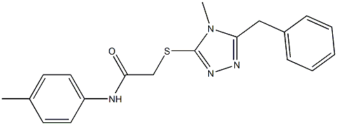 N-(4-methylphenyl)-2-{[4-methyl-5-(phenylmethyl)-4H-1,2,4-triazol-3-yl]sulfanyl}acetamide Struktur