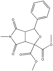 dimethyl 5-methyl-4,6-dioxo-3-phenylhexahydro-1H-furo[3,4-c]pyrrole-1,1-dicarboxylate Struktur