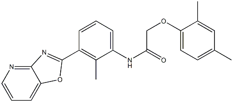 2-(2,4-dimethylphenoxy)-N-(2-methyl-3-[1,3]oxazolo[4,5-b]pyridin-2-ylphenyl)acetamide Struktur