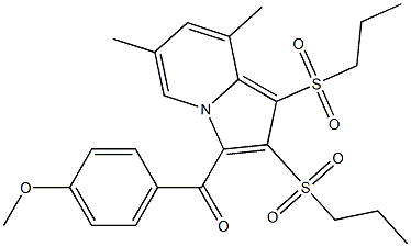 [6,8-dimethyl-1,2-bis(propylsulfonyl)-3-indolizinyl](4-methoxyphenyl)methanone Struktur