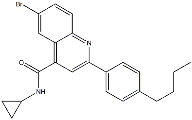 6-bromo-2-(4-butylphenyl)-N-cyclopropyl-4-quinolinecarboxamide Struktur