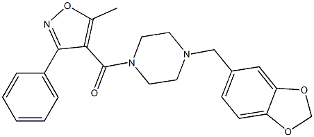 1-(1,3-benzodioxol-5-ylmethyl)-4-[(5-methyl-3-phenyl-4-isoxazolyl)carbonyl]piperazine Struktur