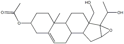 6b-(1-hydroxyethyl)-6a-(hydroxymethyl)-4a-methyl-2,3,4,4a,4b,5,6,6a,6b,7a,8,8a,8b,9-tetradecahydro-1H-naphtho[2',1':4,5]indeno[1,2-b]oxiren-2-yl acetate Struktur