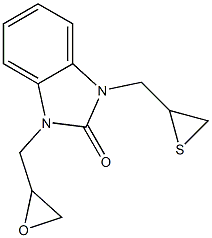 1-(2-oxiranylmethyl)-3-(2-thiiranylmethyl)-1,3-dihydro-2H-benzimidazol-2-one Struktur