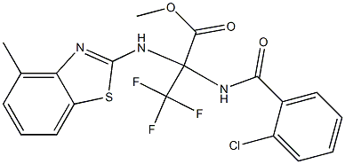 methyl 2-[(2-chlorobenzoyl)amino]-3,3,3-trifluoro-2-[(4-methyl-1,3-benzothiazol-2-yl)amino]propanoate Struktur