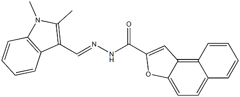 N'-[(1,2-dimethyl-1H-indol-3-yl)methylene]naphtho[2,1-b]furan-2-carbohydrazide Struktur