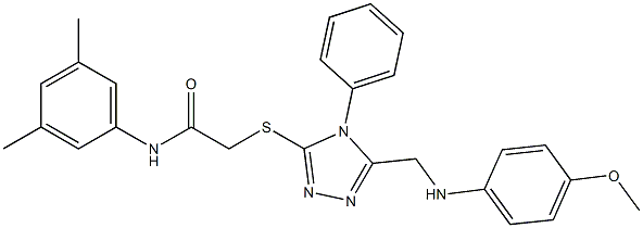 N-(3,5-dimethylphenyl)-2-({5-[(4-methoxyanilino)methyl]-4-phenyl-4H-1,2,4-triazol-3-yl}sulfanyl)acetamide Struktur