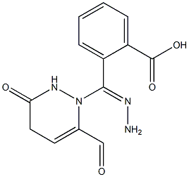 2-{2-[(6-oxo-1,6-dihydro-3-pyridazinyl)carbonyl]carbohydrazonoyl}benzoic acid Struktur