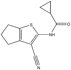 N-(3-cyano-5,6-dihydro-4H-cyclopenta[b]thien-2-yl)cyclopropanecarboxamide Struktur