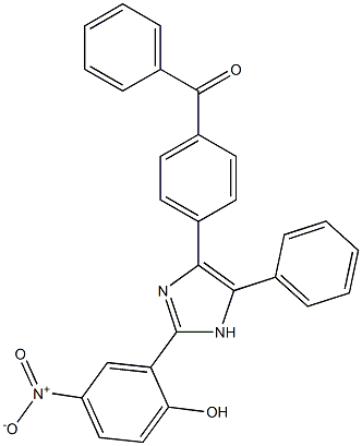 [4-(2-{2-hydroxy-5-nitrophenyl}-5-phenyl-1H-imidazol-4-yl)phenyl](phenyl)methanone Struktur