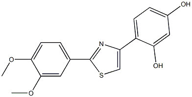 4-[2-(3,4-dimethoxyphenyl)-1,3-thiazol-4-yl]-1,3-benzenediol Struktur