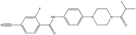 4-cyano-2-fluoro-N-[4-(4-isobutyryl-1-piperazinyl)phenyl]benzamide Struktur