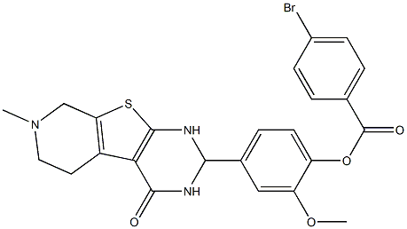 2-methoxy-4-(7-methyl-4-oxo-1,2,3,4,5,6,7,8-octahydropyrido[4',3':4,5]thieno[2,3-d]pyrimidin-2-yl)phenyl 4-bromobenzoate Struktur