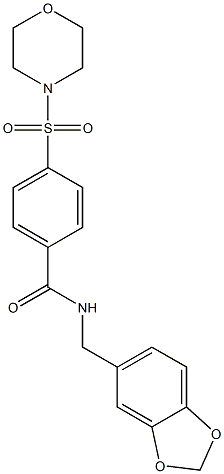 N-(1,3-benzodioxol-5-ylmethyl)-4-(4-morpholinylsulfonyl)benzamide Struktur