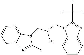 1-(2-methyl-1H-benzimidazol-1-yl)-3-[2-(trifluoromethyl)-1H-benzimidazol-1-yl]-2-propanol Struktur