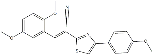 3-(2,5-dimethoxyphenyl)-2-[4-(4-methoxyphenyl)-1,3-thiazol-2-yl]acrylonitrile Struktur