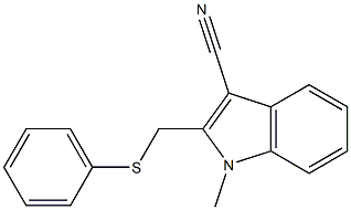 1-methyl-2-[(phenylsulfanyl)methyl]-1H-indole-3-carbonitrile Struktur