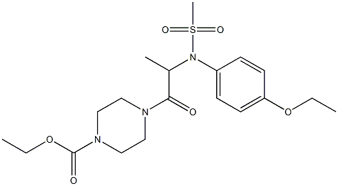 ethyl 4-{2-[4-ethoxy(methylsulfonyl)anilino]propanoyl}-1-piperazinecarboxylate Struktur