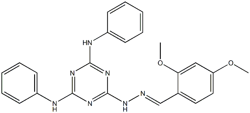 2,4-dimethoxybenzaldehyde (4,6-dianilino-1,3,5-triazin-2-yl)hydrazone Struktur