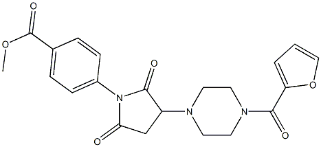 methyl 4-{3-[4-(2-furoyl)-1-piperazinyl]-2,5-dioxo-1-pyrrolidinyl}benzoate Struktur