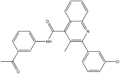 N-(3-acetylphenyl)-2-(3-chlorophenyl)-3-methyl-4-quinolinecarboxamide Struktur