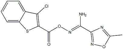 N'-{[(3-chloro-1-benzothien-2-yl)carbonyl]oxy}-5-methyl-1,2,4-oxadiazole-3-carboximidamide Struktur