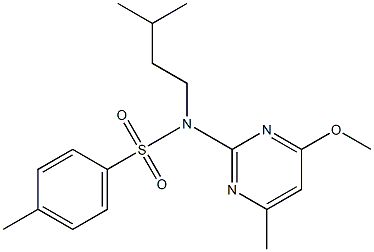 N-isopentyl-N-(4-methoxy-6-methyl-2-pyrimidinyl)-4-methylbenzenesulfonamide Struktur