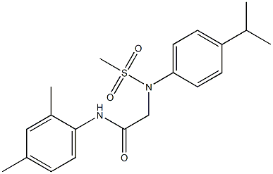 N-(2,4-dimethylphenyl)-2-[4-isopropyl(methylsulfonyl)anilino]acetamide Struktur