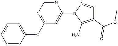 methyl5-amino-1-(6-phenoxy-4-pyrimidinyl)-1H-pyrazole-4-carboxylate Struktur